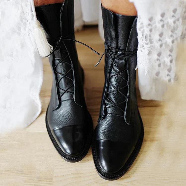 Indra - Klassieke Vintage Laarzen met Lage Hak voor Dames