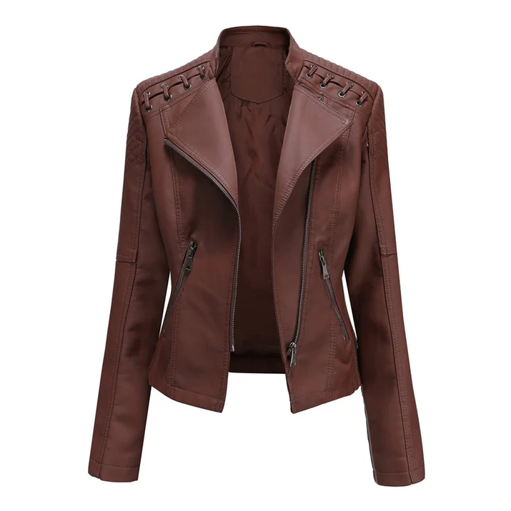 Dianthe - Chic Leren Jasje voor Dames
