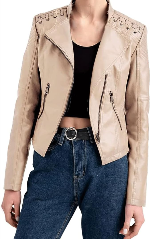 Dianthe - Chic Leren Jasje voor Dames