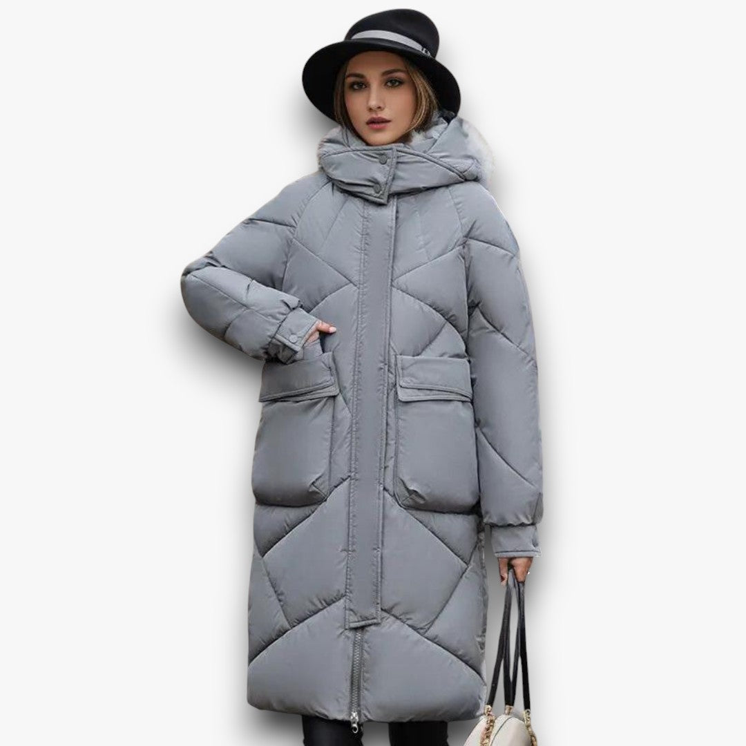 Taliya - Effen Gewatteerd Winterjas voor Dames