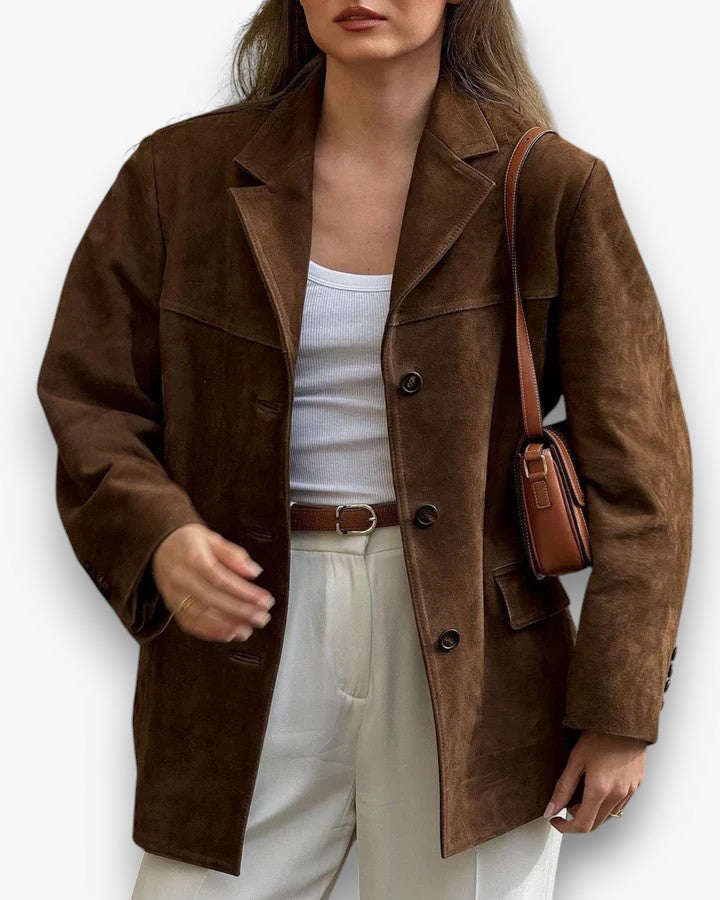 Zuleika - Klassieke Blazer Van Suède voor Dames