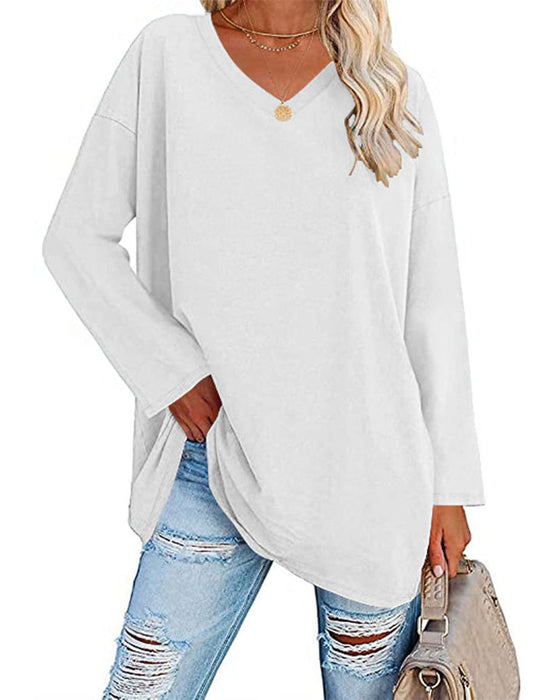 Selvina - Elegante V-hals Blouse met Lange Mouwen voor Dames