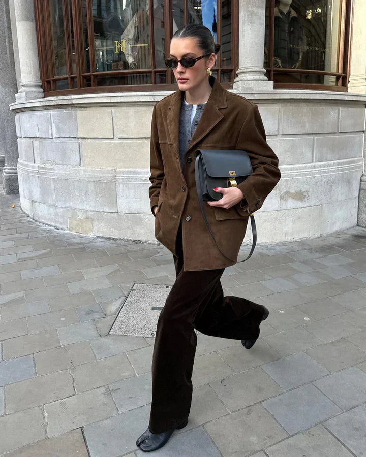 Zuleika - Klassieke Blazer Van Suède voor Dames