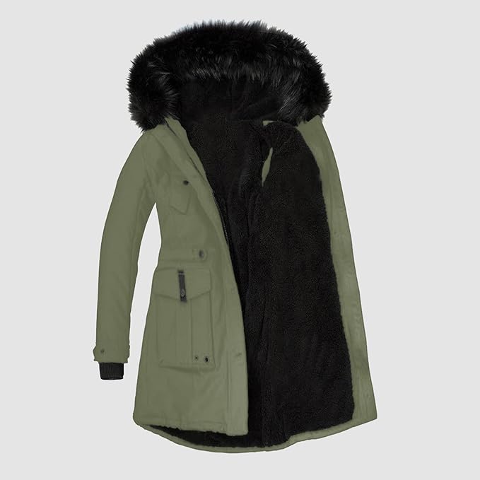Cambrie - Parka Jas met Imitatiebont voor Dames