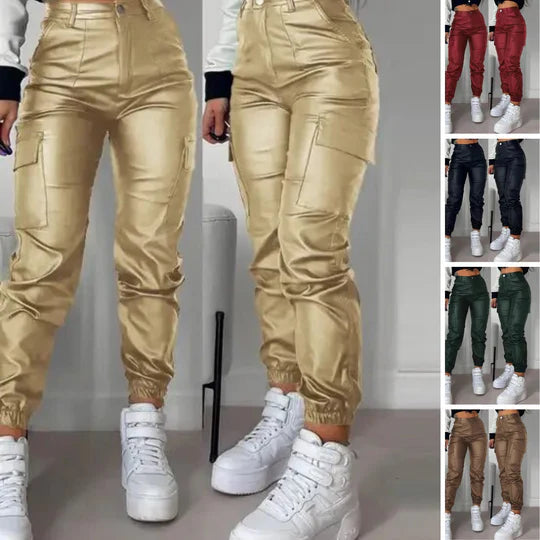 Freysia - Leren Cargo Broek voor Dames