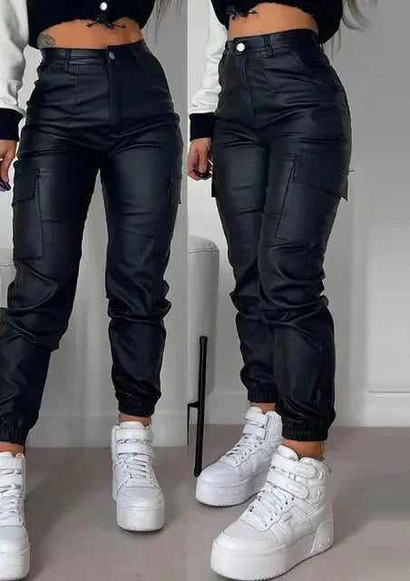 Freysia - Leren Cargo Broek voor Dames