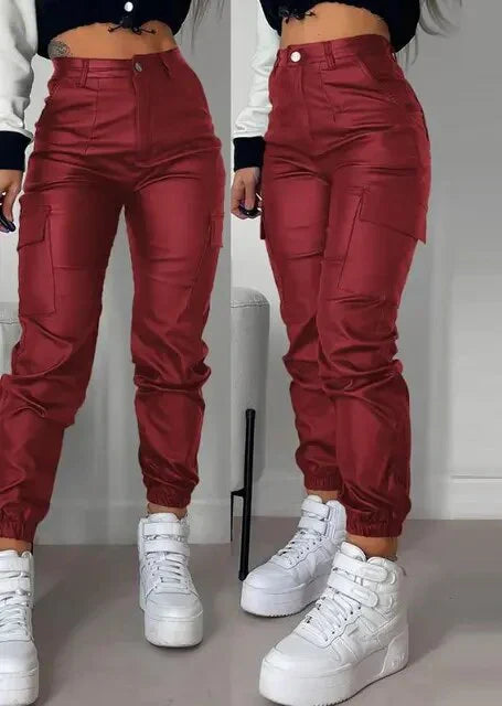 Freysia - Leren Cargo Broek voor Dames