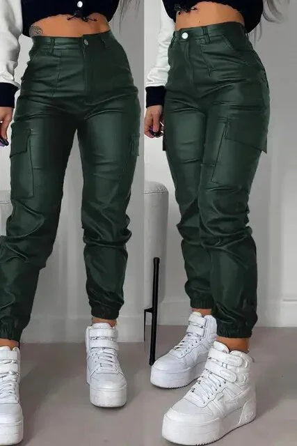 Freysia - Leren Cargo Broek voor Dames
