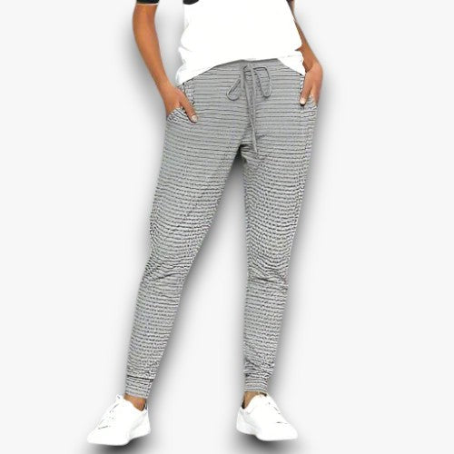Avelina - Chic Gestreepte Katoenen Broek voor Dames