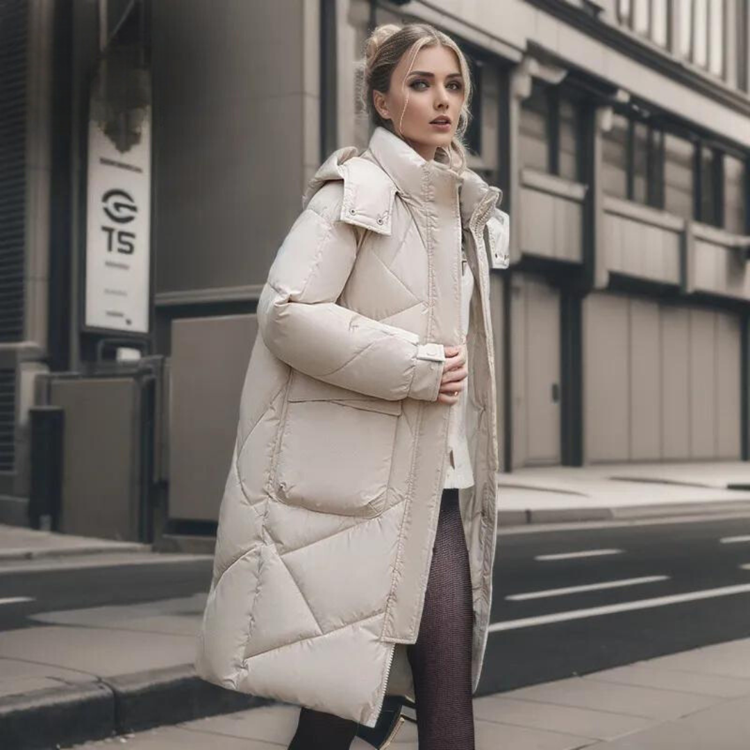 Taliya - Effen Gewatteerd Winterjas voor Dames