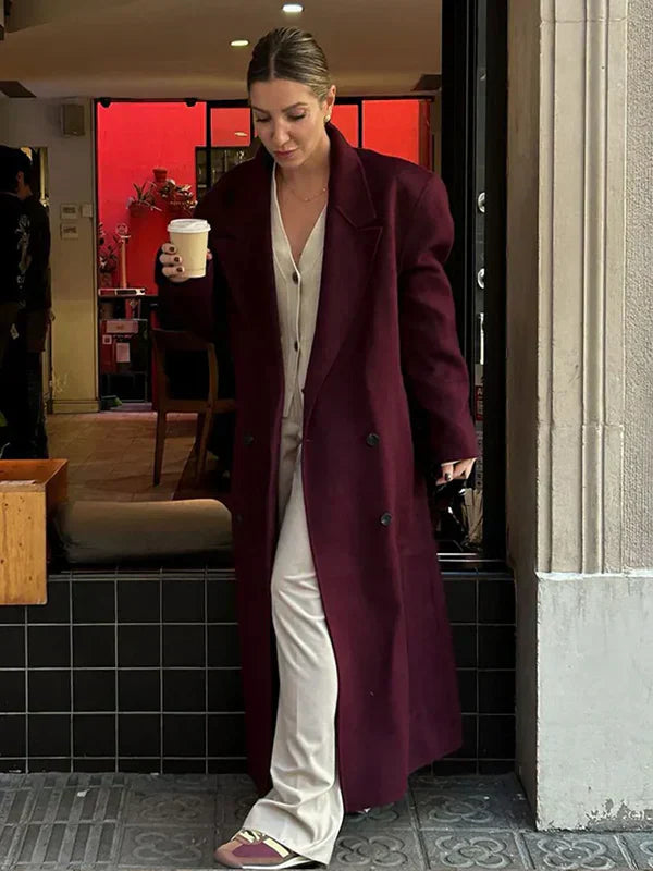 Eloria - Tijdloze Lange Trenchcoat voor Dames