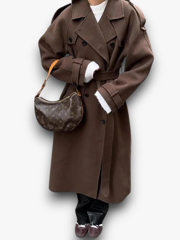 Eloria - Tijdloze Lange Trenchcoat voor Dames