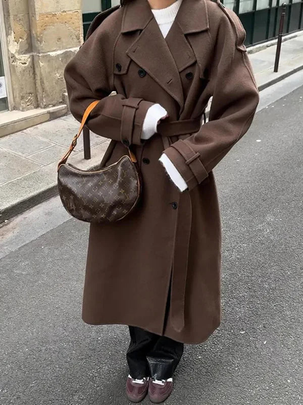 Eloria - Tijdloze Lange Trenchcoat voor Dames