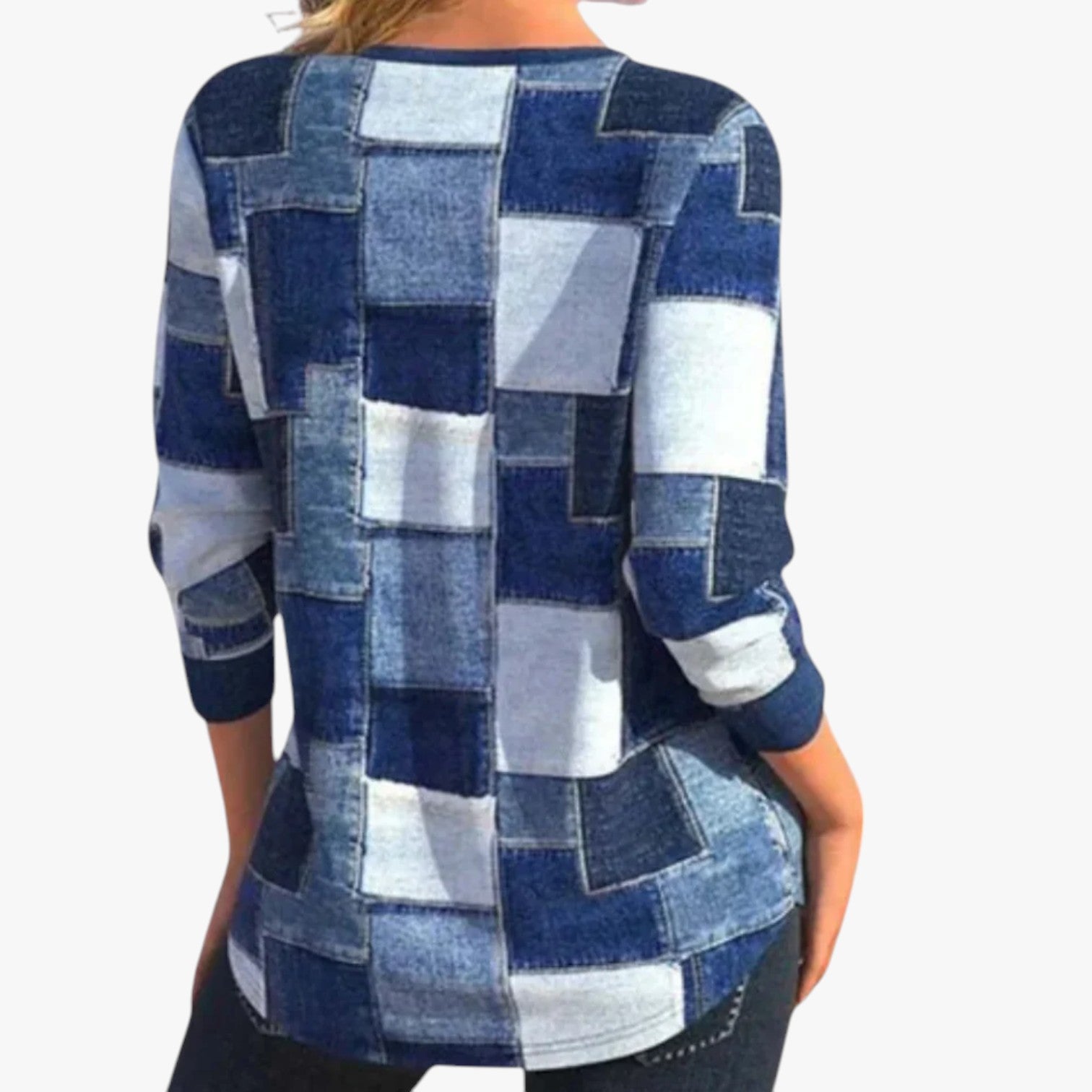Orlina - Geometrisch Patroon met Lange Mouwen voor Dames