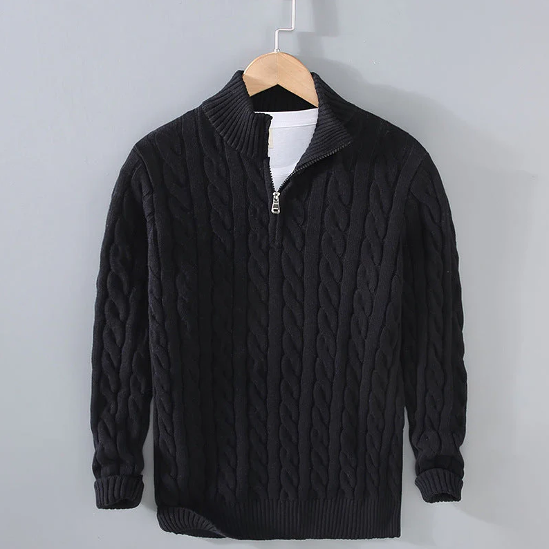 Wysteria - Wol Sweater met Halve Rits voor Heren