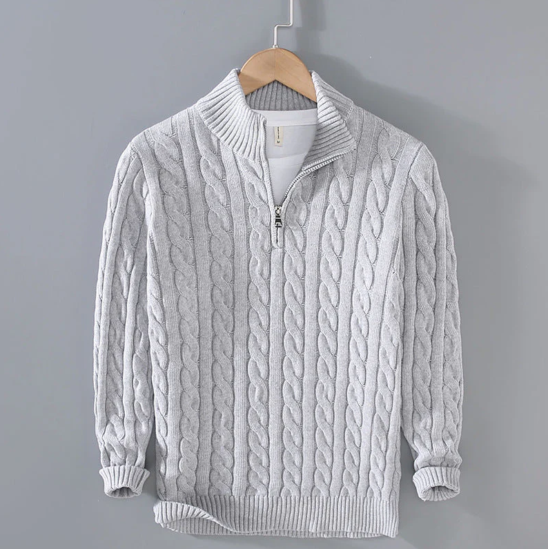 Wysteria - Wol Sweater met Halve Rits voor Heren