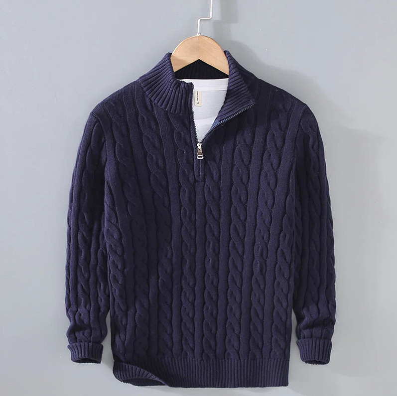 Wysteria - Wol Sweater met Halve Rits voor Heren