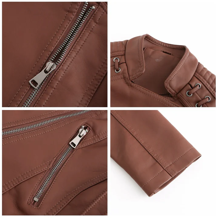 Dianthe - Chic Leren Jasje voor Dames