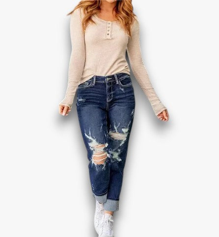 Lunares - Gescheurde jeans met Manchetten voor Dames