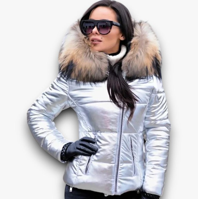 Xyndra - Luxe Winterjas Van Imitatiebont voor Dames