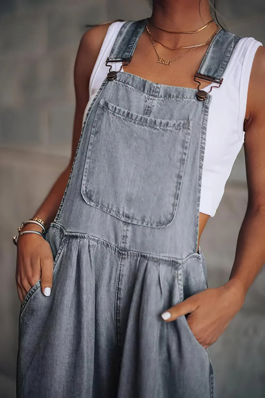 Samara - Mouwloze Trendy Denim Jumpsuit voor Dames