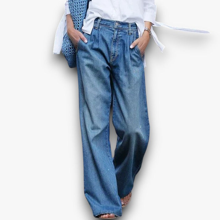 Navie - Stijlvolle Zomerjeans met Wijde Pijpen voor Dames