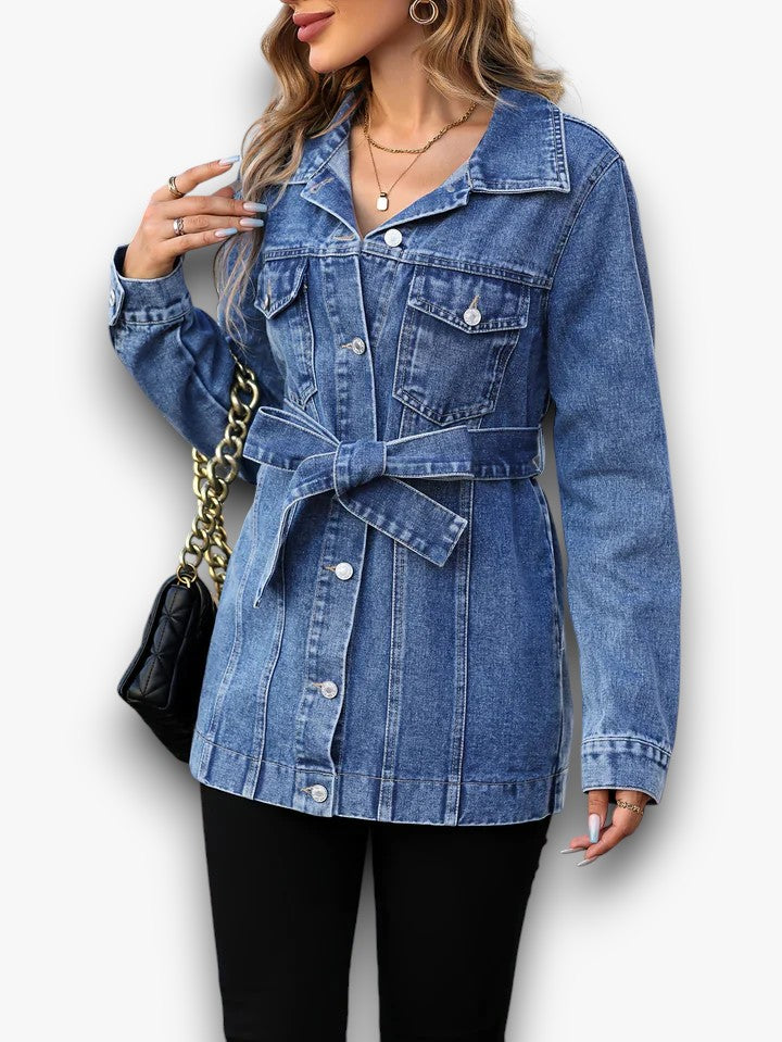 Maren - Denimjas met Klepzakken voor Dames